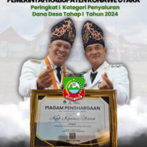 Selamat, Kabupaten Konawe Utara Peringkat 1 Kategori Penyaluran Dana Desa Tahap 1